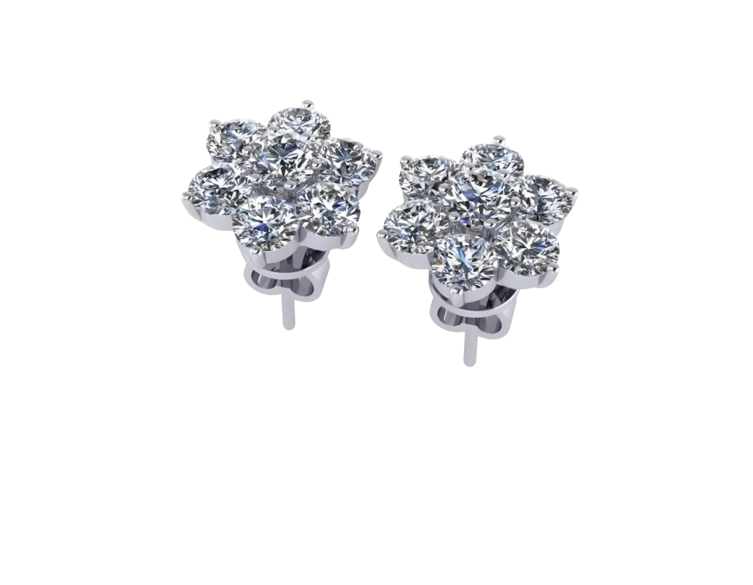 The Fleur Diamond Cluster Earrings
